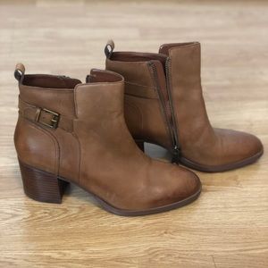 Lauren Ralph Lauren Gemma Leather Ankle Boots, Cognac, Size 11M